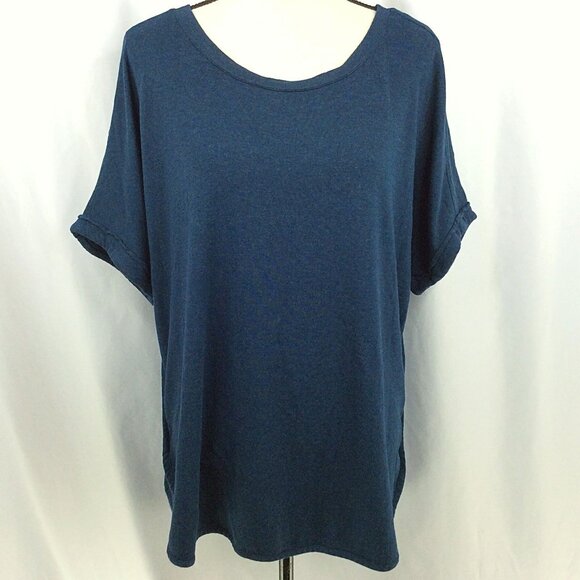 Matty M Tunic Top Womens Size XXL Teal Blue Dolman Short Sleeve Athleisure Shirt - Picture 5 of 8